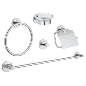 Ensemble d’accessoires de salle de bain Grohe Essentials Master 5 en 1 – Chrome (40344001)