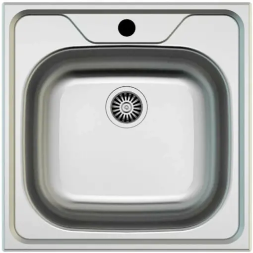 EVIER INOX 1BAC 50cm*50cm ENCASTRE ASIL AS 14 INOX 304 – Image 2